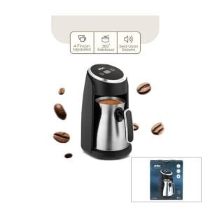 SİNBO SCM-2984 ELEKTRİKLİ TÜRK KAHVESİ MAKİNESİ ( 4 FİNCAN ) (SESLİ UYARI & TAŞMA ÖNLEYİCİ SİSTEM)*4