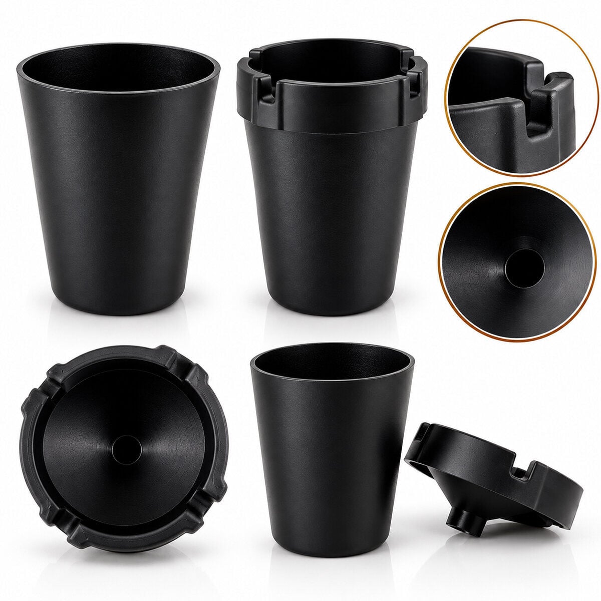KRT-1164 ( SİYAH ) ( YUVARLAK ) PLASTİK KOKUSUZ KÜLLÜK*36=K