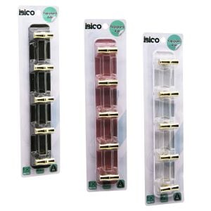 İBİCO İ17-013 ( 5 KOLLU= GOLD & ( T= Ꟶ ) YAPIŞKANLI PLS.ASKI ( MİKA KRİSTAL ŞEFFAF RENKLİ TABAN ) ( 5KG.TAŞIMA )*12X10