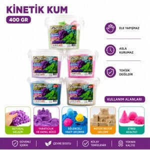 ACROX AX-828 ( 400GR ) KİNETİK KUM RENKLİ ( 2 ADET PLASTİK KALIP ) ( ELE YAPIŞMAZ & KURMAZ )*24=K