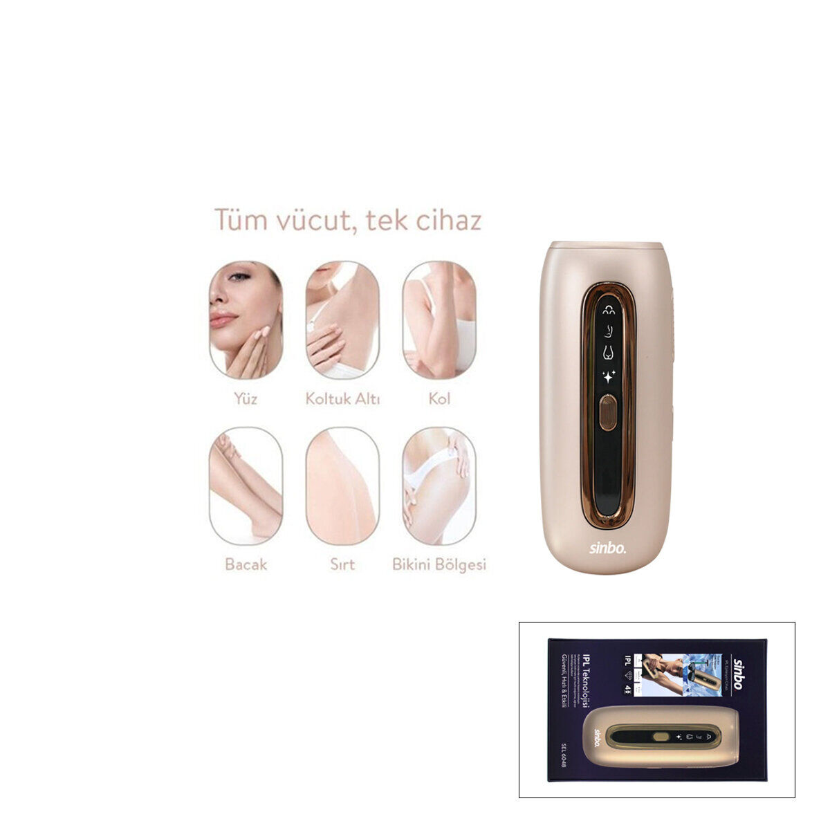 SİNBO SEL-6048 ( IPL )( 3İN1) BUZ LAZER EPİLATÖR & EPİLASYON CİHAZI ( 9 KADEME & LCD EKRAN ) (TÜM VÜCUT UYGUN)*16