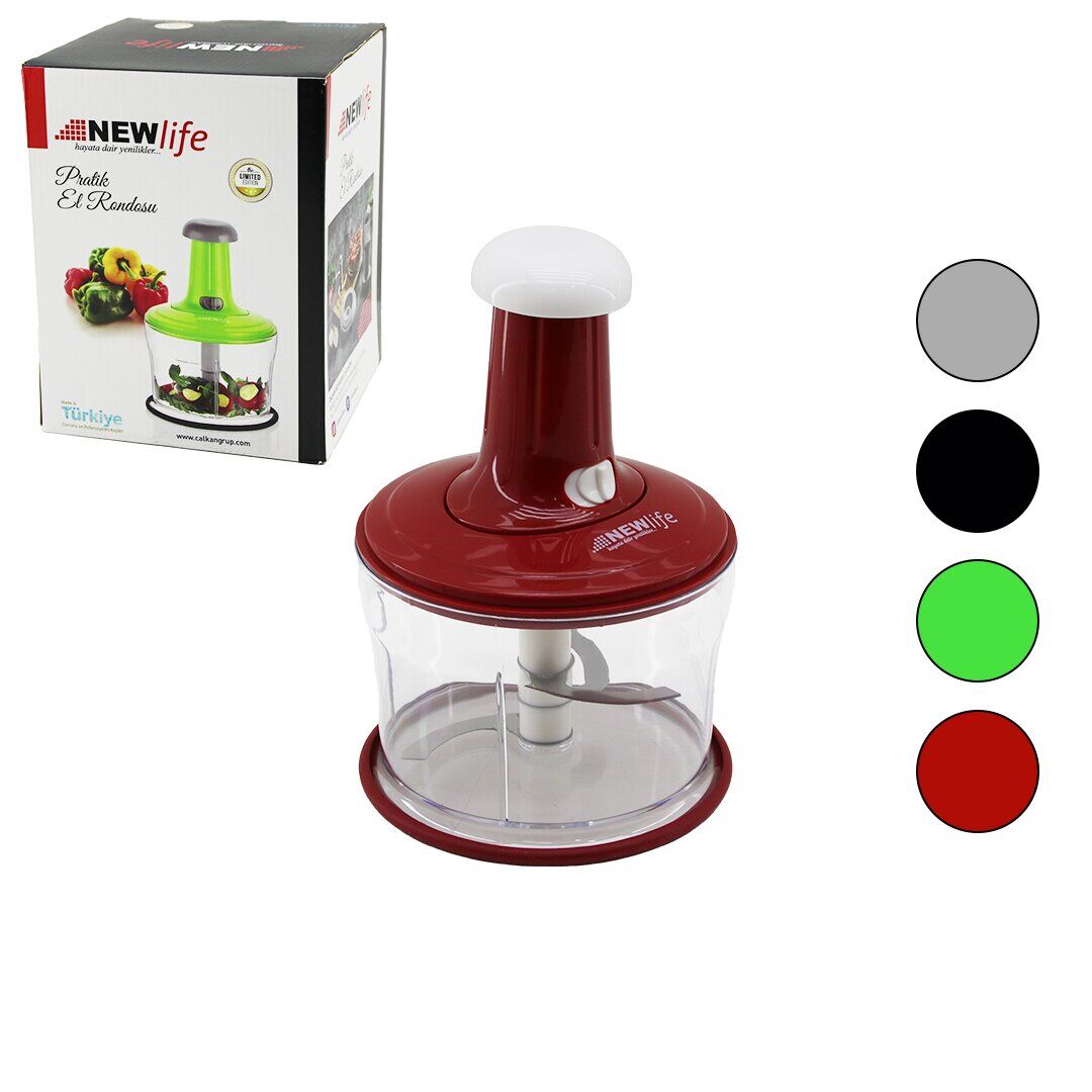 NEWLİFE CLKN-850 ( BASMALI ) PRATİK EL RONDOSU DOĞRAYICI ( 3 BIÇAKLI ) ( MİKA KRİSTAL PLS.HAZNE)*18