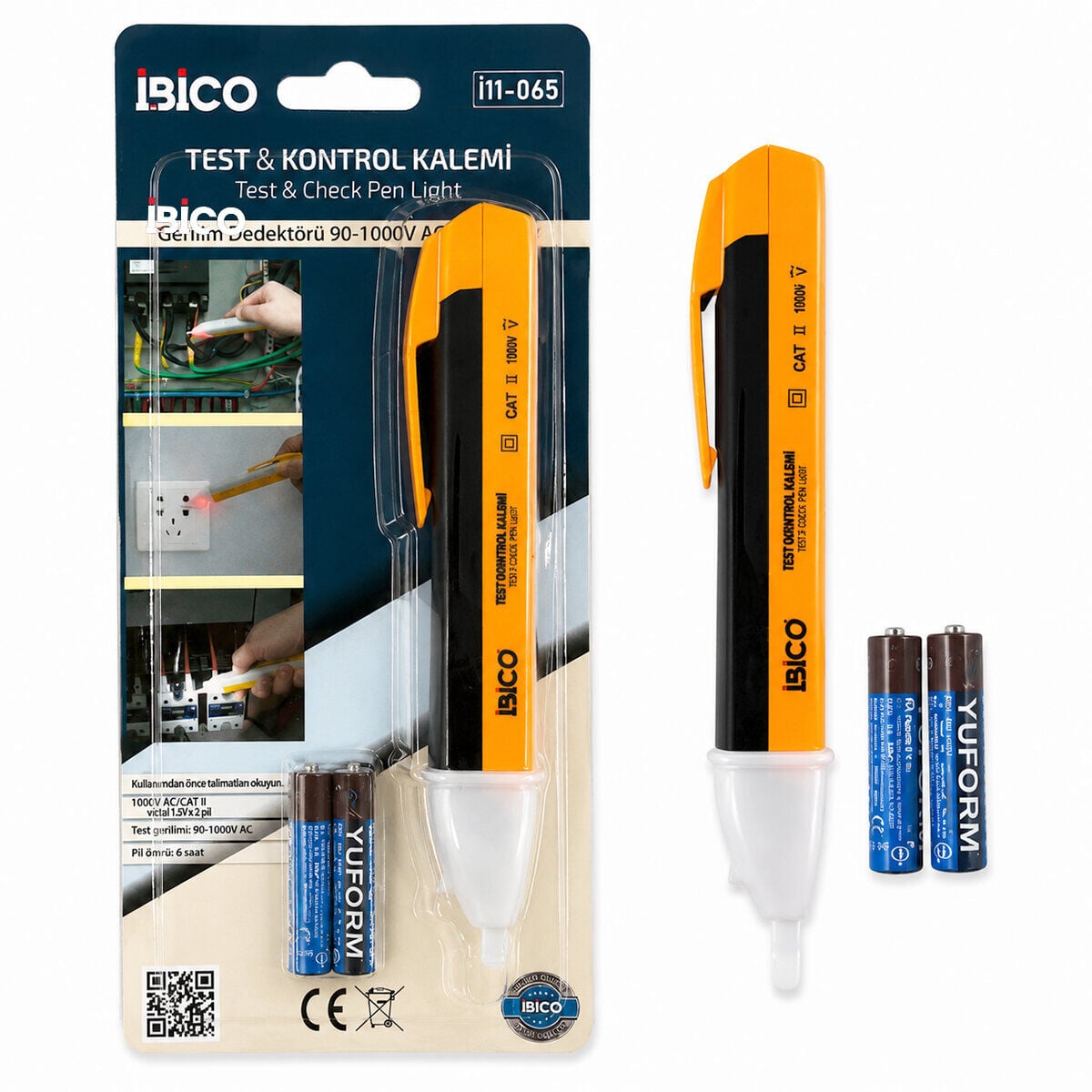 İBİCO İ11-065 İ12-097 ( DİJİTAL ) ( SENSÖRLÜ & LEDLİ & PİLLİ ) ELEKTRİK KONTROL KALEMİ*30X10