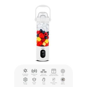 SİNBO SHB-7504 (ŞARJLI) TAŞINABİLİR SMOOTHİE BLENDER (700ML)(BUZ KIRMA & ÇELİK BIÇAK) (MANYETİK ŞARJ) (150W) (4500mAh)*6