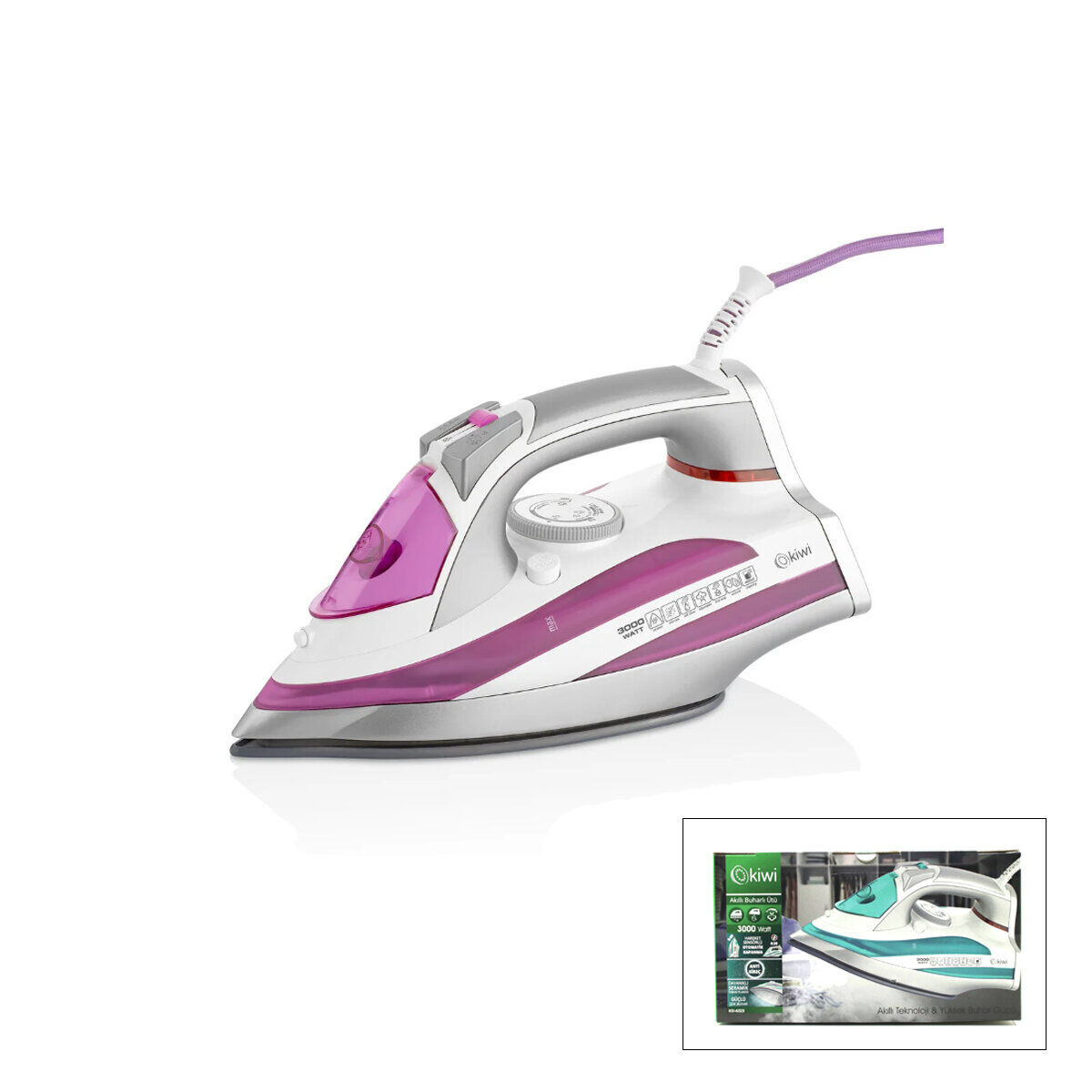 KİWİ KSI-6323 BUHARLI ÜTÜ SERAMİK TABAN 3000W*6