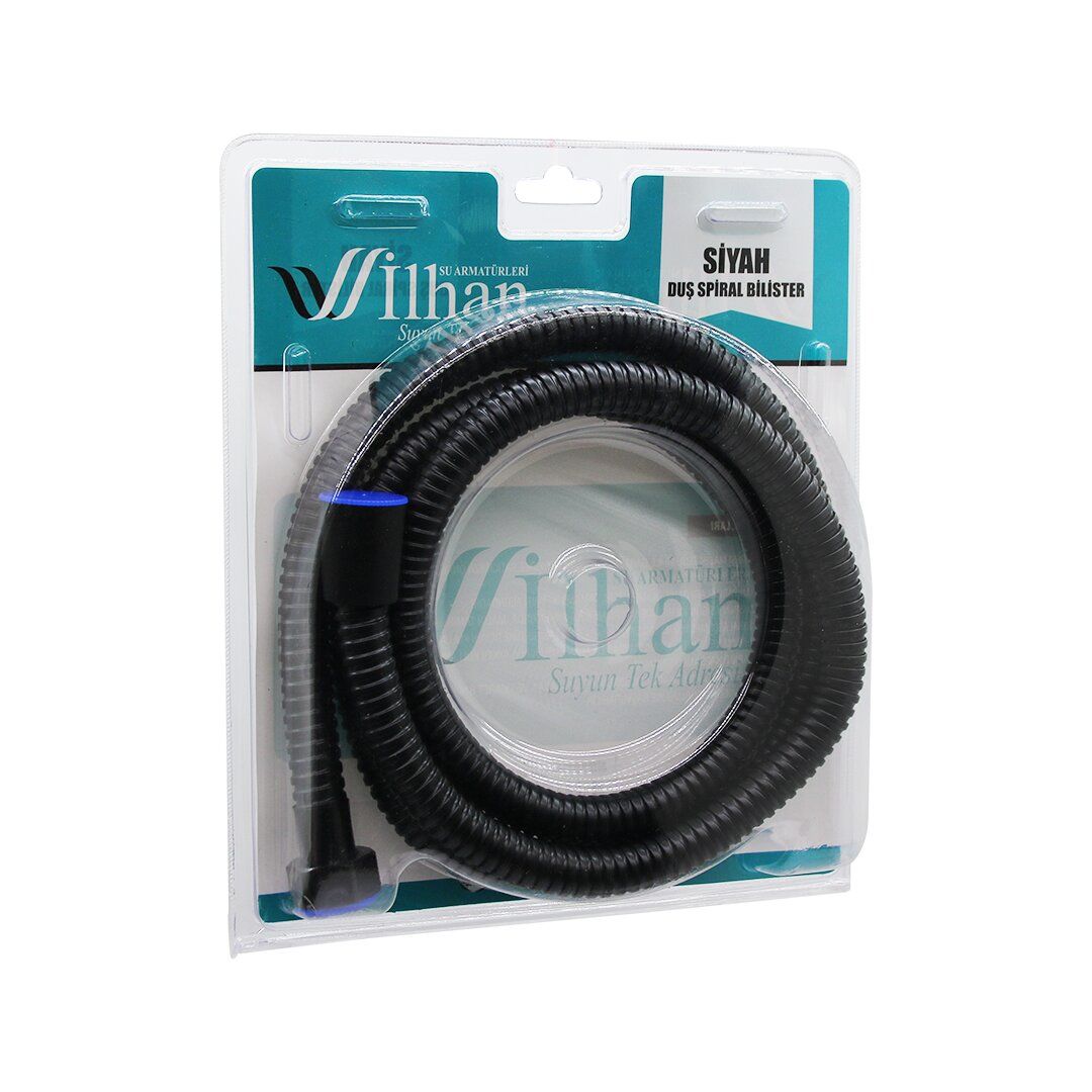 KINETEX KTX-3008 (SİYAH METAL) ÖRGÜLÜ DUŞ HORTUMU (VAKUMLU) (ANTİ TWİST=DOLANMAZ-KIVRILMAZ-KOPMAZ) (1.5MT)*72