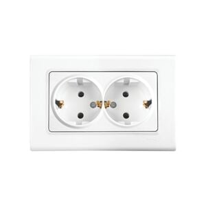 VİKO ( 9140 0056 ) LİNNERA S  2Lİ TOPRAKLI PRİZ ( BEYAZ ) ( ÇERÇEVELİ )*10X6