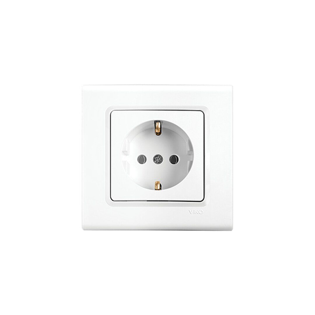 VİKO ( 9140 0008 ) LİNNERA S TOPRAKLI PRİZ ( BEYAZ ) ( ÇERÇEVELİ )*12X10