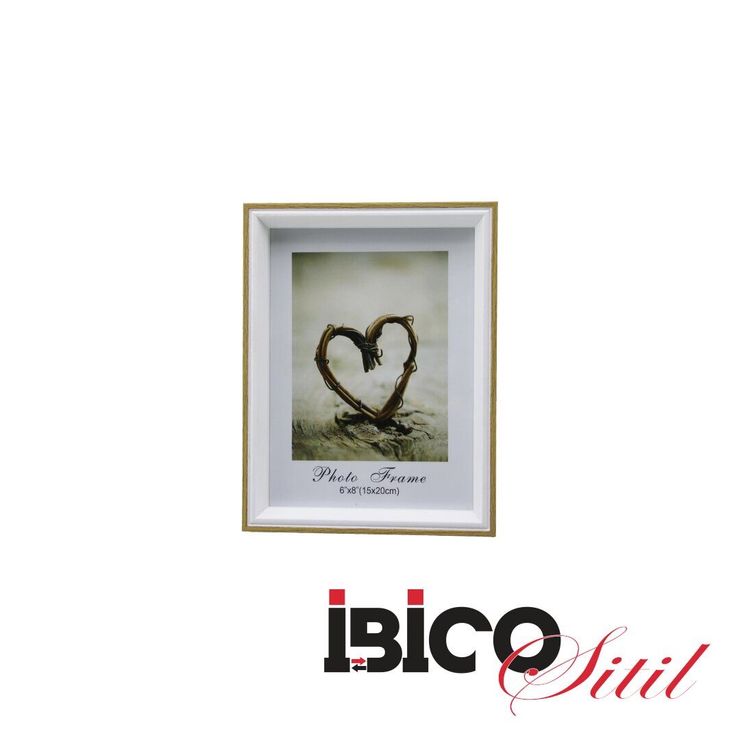 İBİCO İ12-032 ( 6''X8'' & 15X20CM ) ( KALIN & LÜX BAMBU & ÇİFT RENK ÇERÇEVE ) AHŞAP RESİM ÇERÇEVESİ *36=K