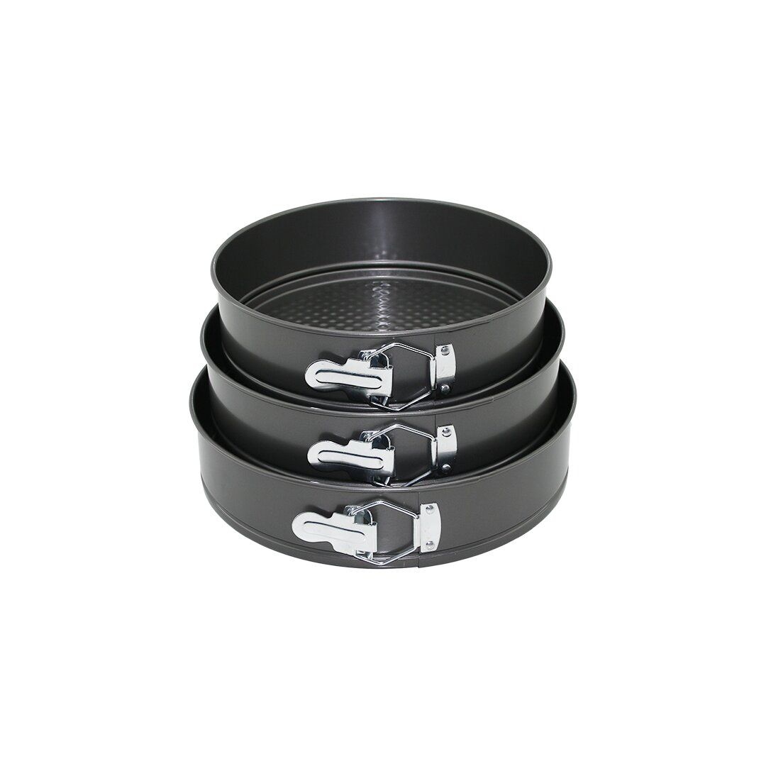 SPRINGVORMEN RA-027 ( 3 BOY ) ( YUVARLAK ) ( METAL & KELEPÇELİ ) KEK KALIP SETİ ( 24-26-28CM )*12
