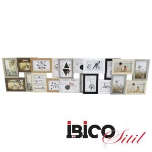 İBİCO İ12-036 ( 4LÜ & BİRLEŞİK ) (İKİ RENK MİX ÇERÇEVE) (AİLE FOTO) AHŞAP RESİM ÇERÇEVE ( 4''X6'' & 10X15CM )*24=K