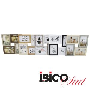 İBİCO İ12-036 ( 4LÜ & BİRLEŞİK ) (İKİ RENK MİX ÇERÇEVE) (AİLE FOTO) AHŞAP RESİM ÇERÇEVE ( 4''X6'' & 10X15CM )*24=K