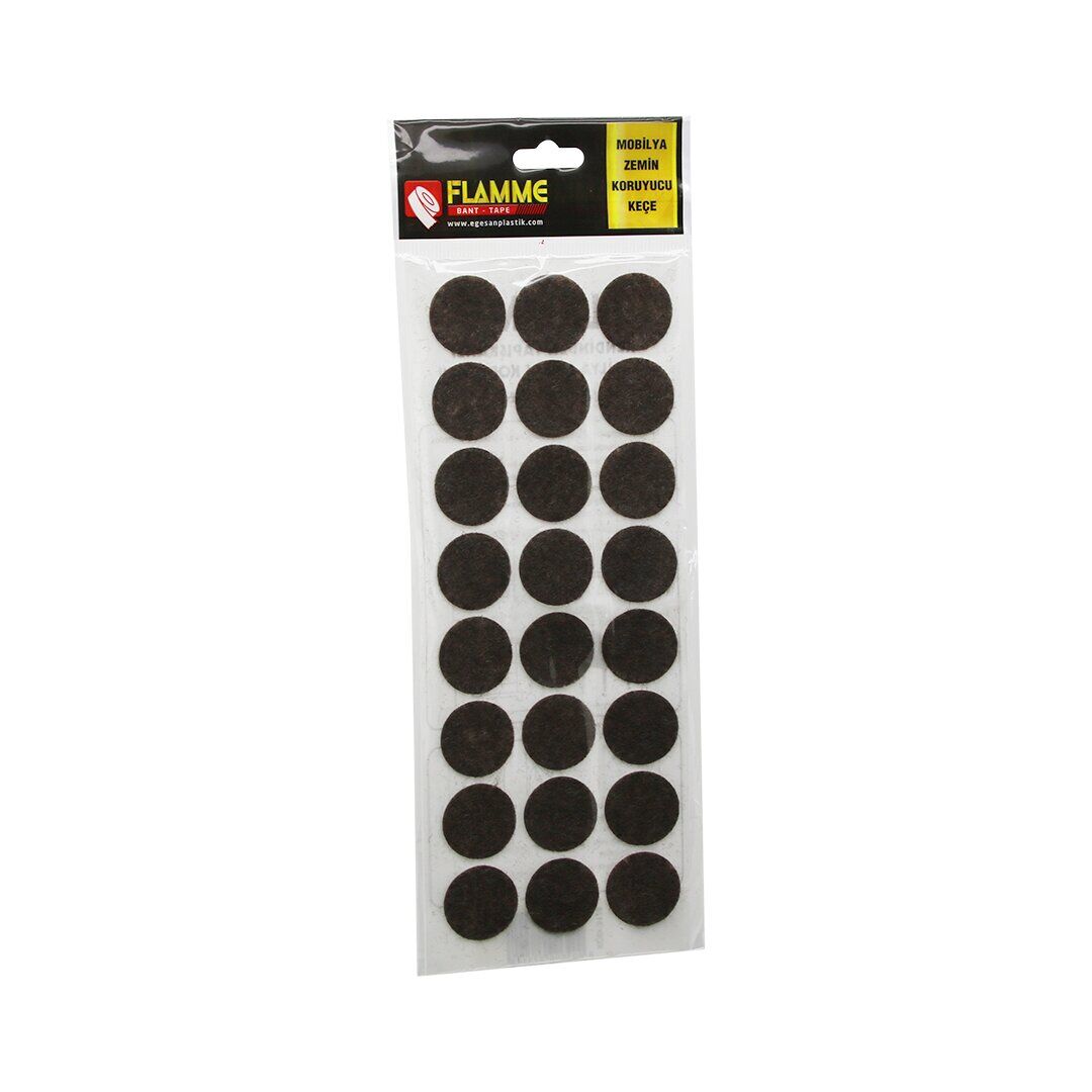 FLAMME-0008 ( 29MM ) ( YUVARLAK ) ( 24PCS ) ( ZEMİN KORUYUCU ) MOBİLYA KEÇESİ ( YAPIŞKANLI MONTAJ )*25X36
