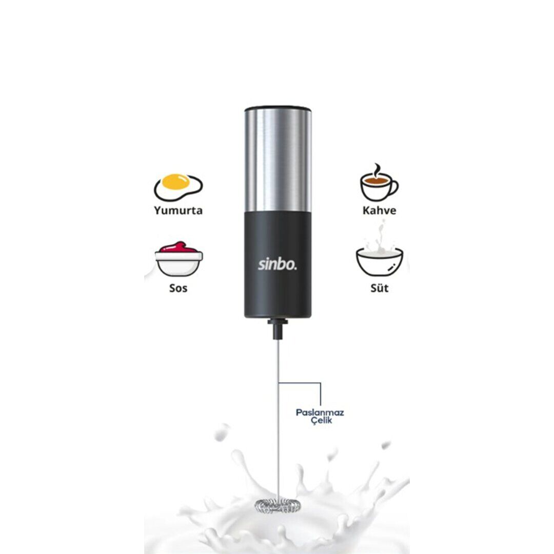 SİNBO STO-6727 ( PİLLİ ) SÜT KÖPÜRTÜCÜ & KARIŞTIRICI MİNİ MİKSER ( SÜT & KAHVE & SOS & YUMURTA)*24