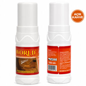 WORLD SÜET NUBUK LİKİT AÇIK KAHVE AYAKKABI BOYASI 100ML*12X8