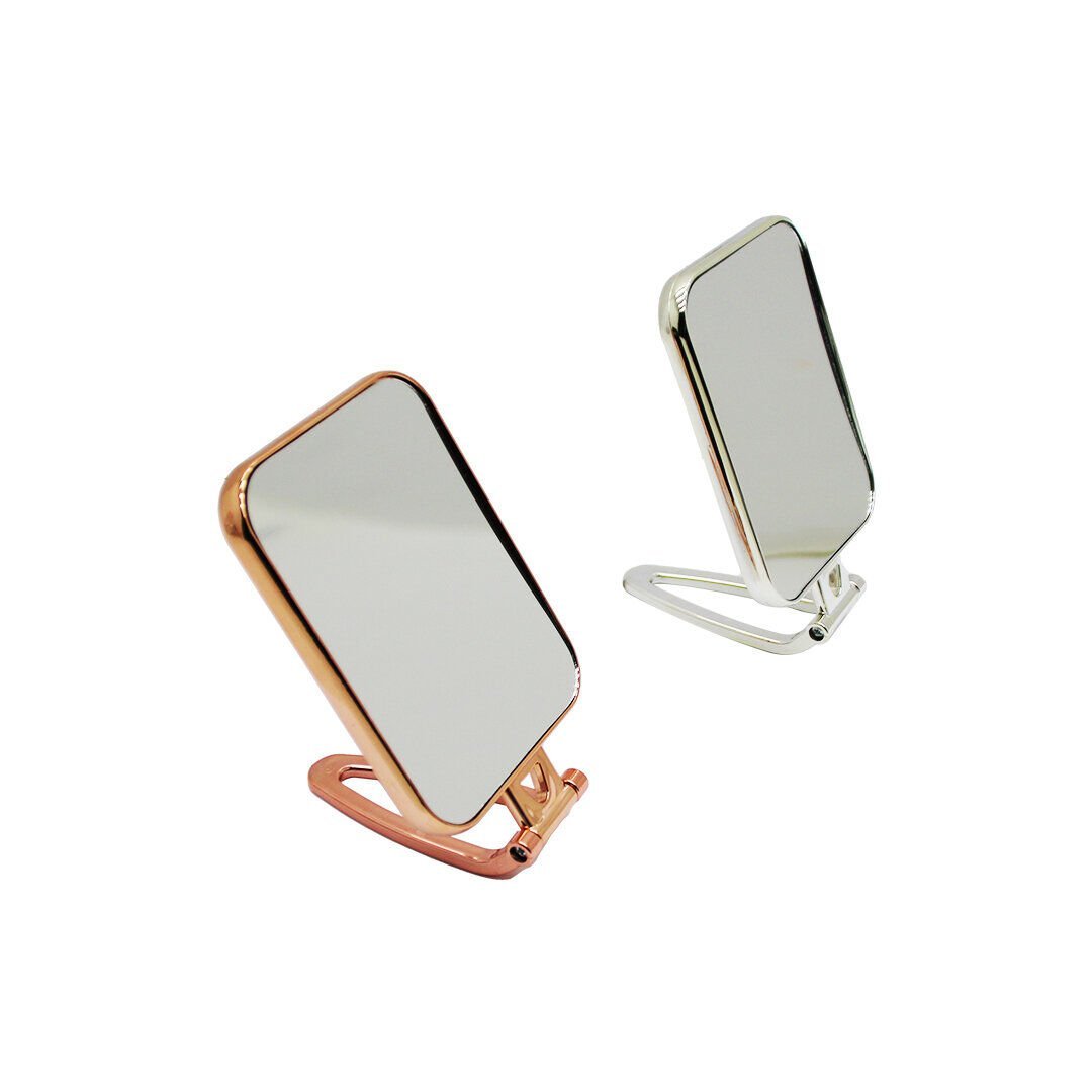 YAKUT-11309 950-3 (DİKDÖRTGEN=11.5X15CM) MAKYAJ AYNASI (ÇİFT TARAFLI) (BRONZ & GÜMÜŞ PLS.ÇERÇEVE) (KATLANIR AYAKLI)*72