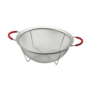 YAKUT-12326 ( 25CM ) ( TEL SEPET ) METAL SÜZGEÇ ( SİLİKON KILIFLI KULP ) ( METAL ÇERÇEVE & AYAK )*40