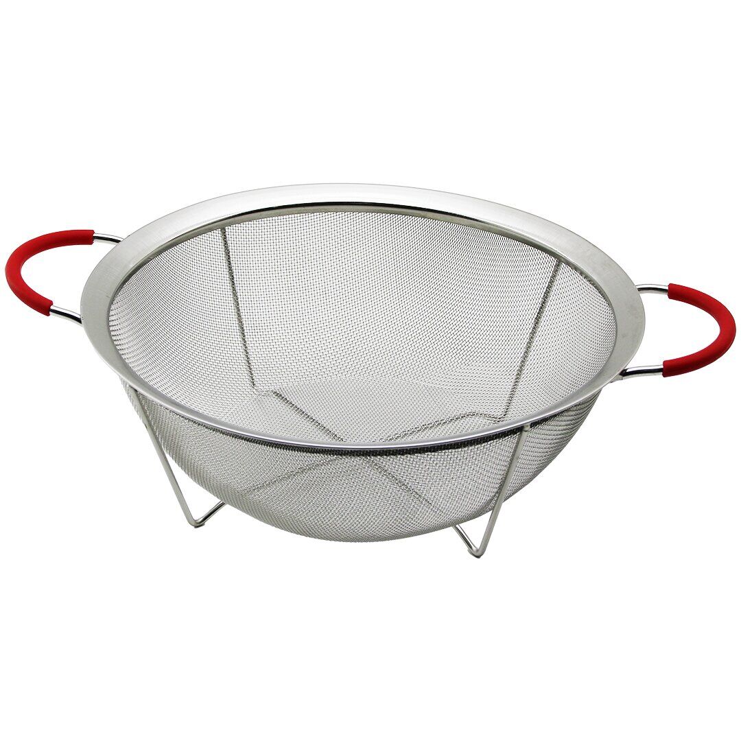 YAKUT-12327 ( 28CM ) ( TEL SEPET ) METAL SÜZGEÇ ( SİLİKON KILIFLI KULP ) ( METAL ÇERÇEVE & AYAK )*40