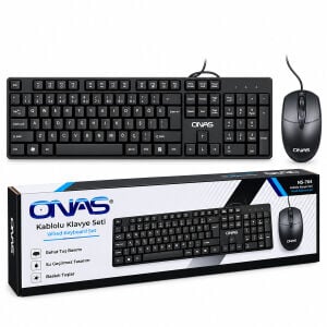 ONAS NS-704 ( USB KABLOLU ) KLAVYE & MOUSE ( SET ) ( Q KLAVYE )*30