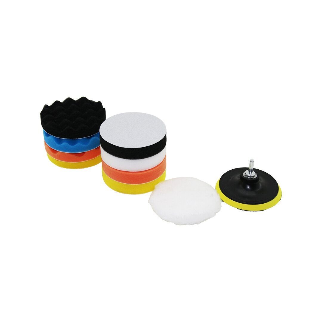 SGS-391 ( 115 MM ) ( 11PCS ) POLİSAJ SÜNGER SETİ ( 8 AD. 115MM SÜNGER- 1 POLİSAJ PED -1 M14 ADAPTÖR - 1 CIRTLI DİSK TABAN)*56