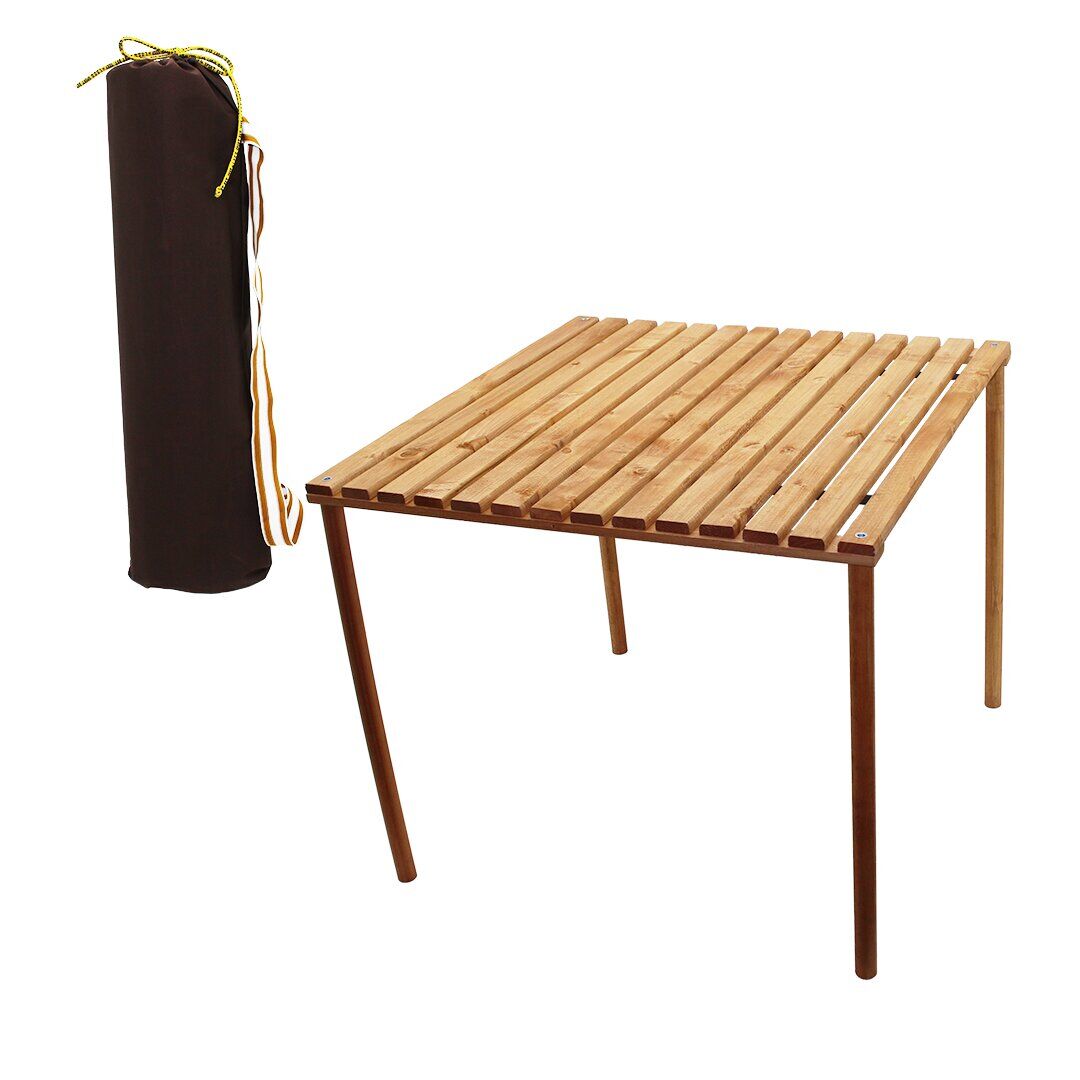 KRT-1033 ( KATLANABİLİR ) AHŞAP KAMP MASASI ( VİDALI AYAK ) ( BEZ ÇANTA=TAŞIMA ASKILI ) ( 59 X 57CM ) ( AYAK=49CM )*6