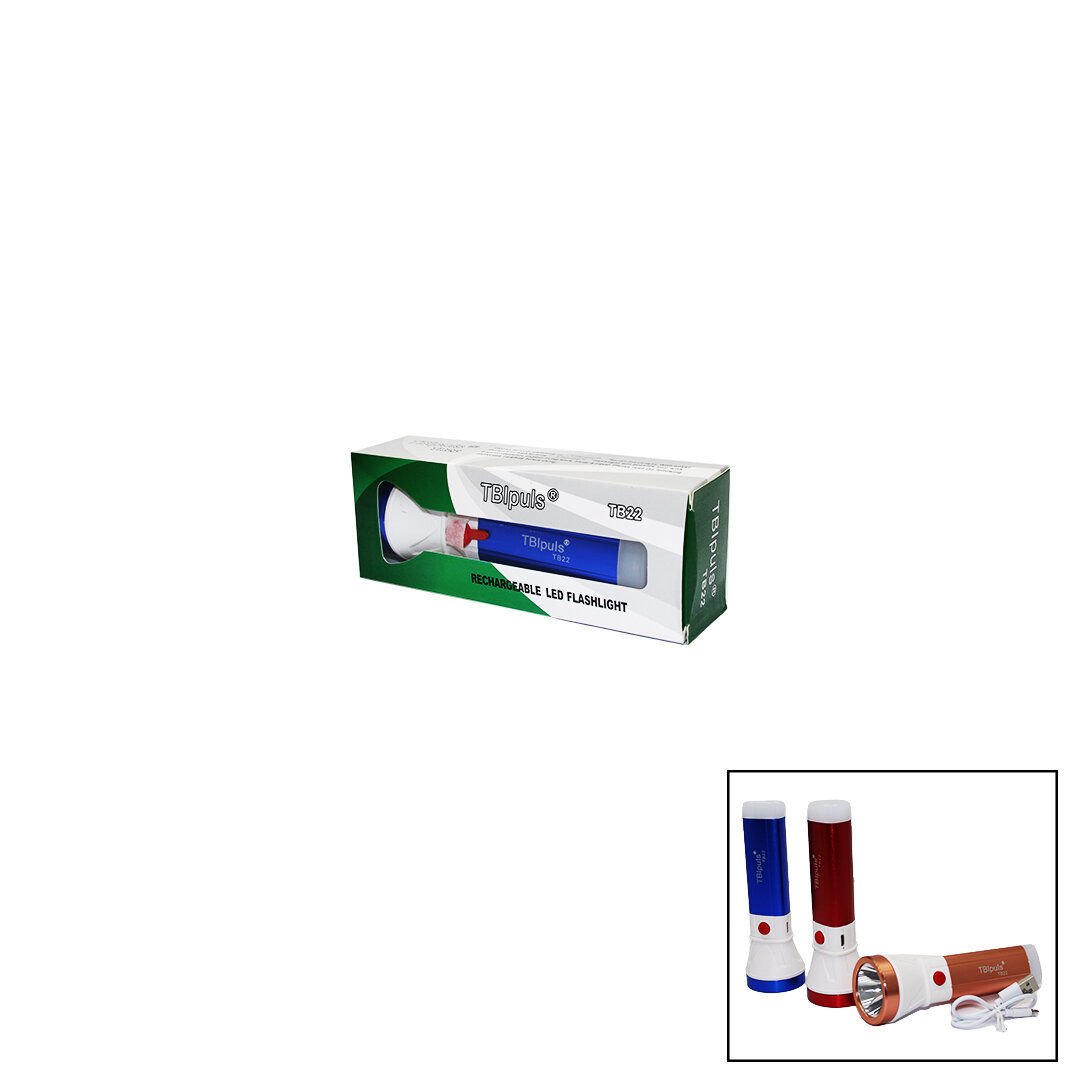 TBLPULS TB-22 ( 2IN1 ) ( 1W LED & COB ) USB ŞARJLI EL FENERİ ( METAL RENKLİ KASA )*160