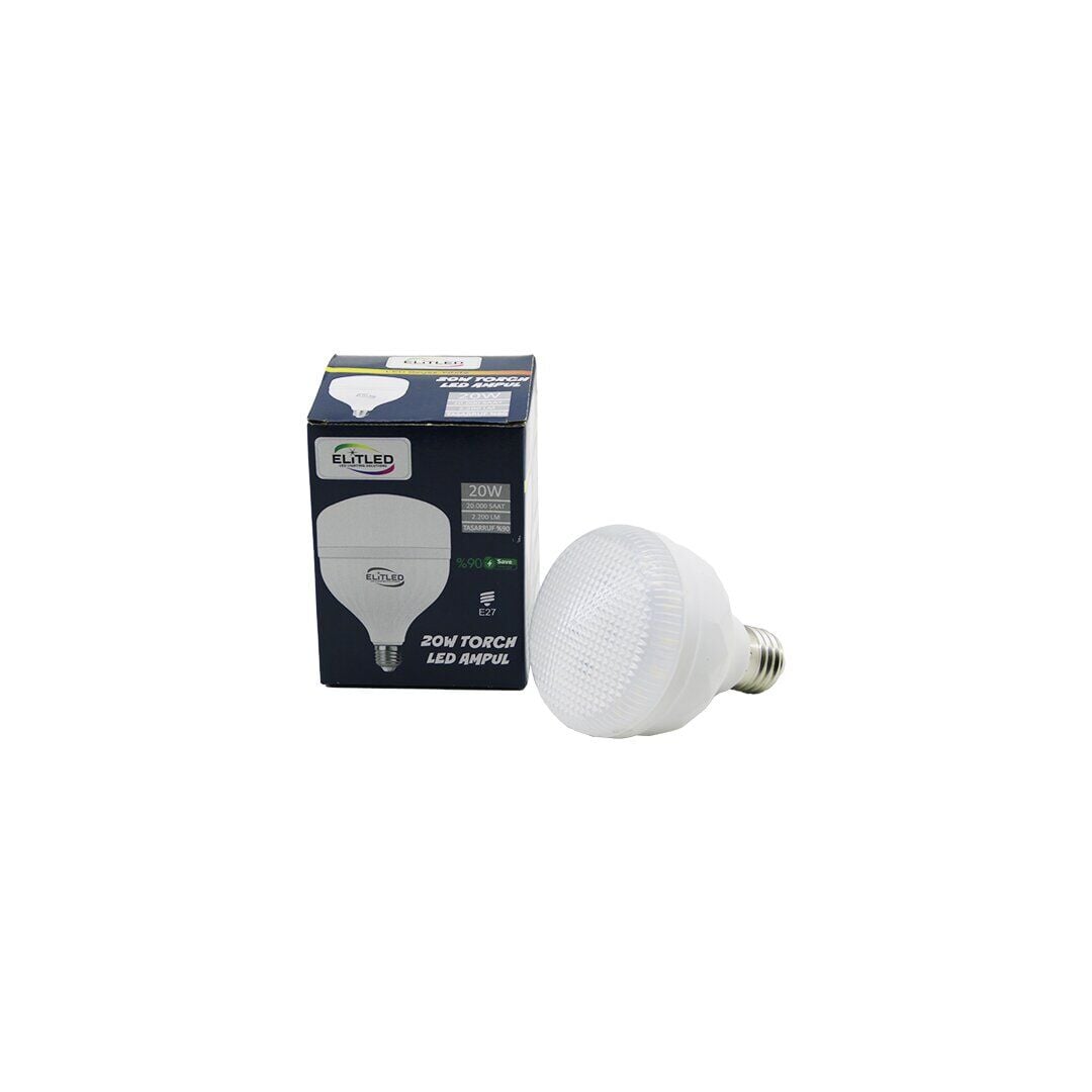 ELİTLED EL-08-Y2 ( 20W ) TORCH LED BULB AMPUL ( BEYAZ & 6400K ) ( E27 ) ( 2200 LÜMEN ) ( 20.000 SAAT ÖMÜR )*20
