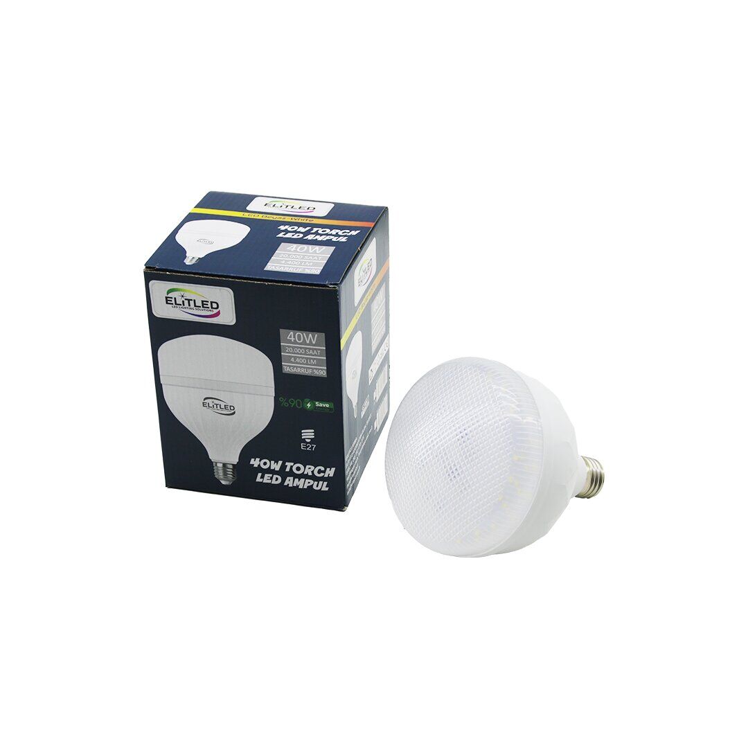 ELİTLED EL-02 12/24 ( 40W ) TORCH LED BULB AMPUL ( BEYAZ & 6400K ) ( E27 ) ( 4400 LÜMEN ) ( 20.000 SAAT ÖMÜR )*30