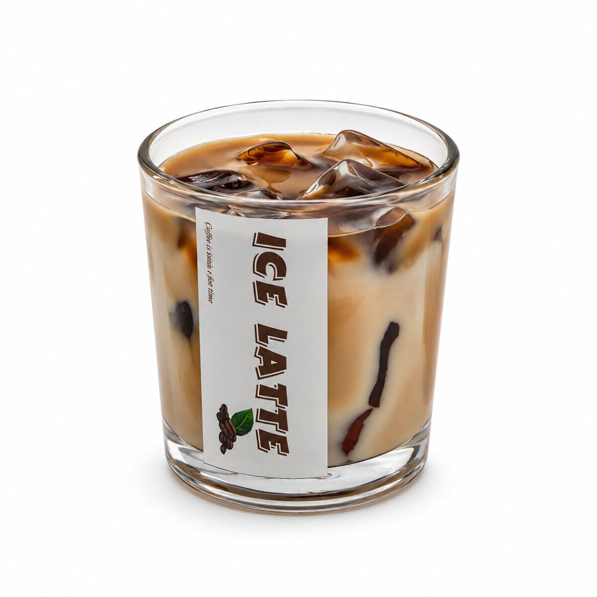 GÜL MUM CANDLE ( LATTE & CAM BARDAK ) ( KAHVE ) KOKULU MUM*12X4