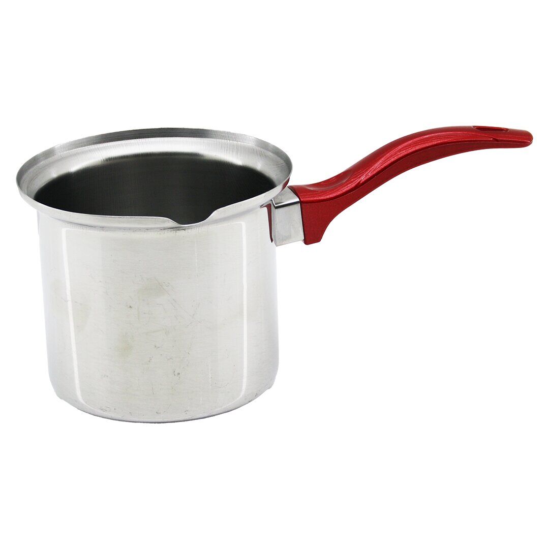 İBİCO K22-005 ( NO-7 ) ÇELİK CEZVE ( KIRMIZI KULP )*100