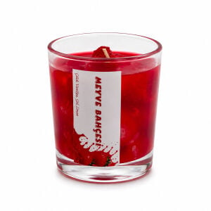 GÜL MUM CANDLE ( ÇİLEK & CAM BARDAK ) ( MEYVE ) KOKULU MUM*12X4