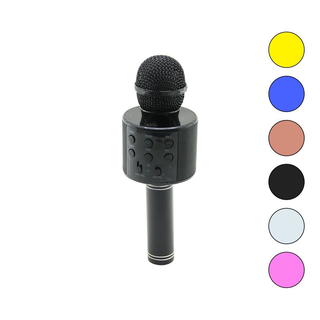 HANDHELD KTV WS-858 PLATOON PL-2463 WİRELESS (MİKROFON) KARAOKE & HOPARLÖR (USB ŞARJLI) (USB & TF & AUX) (RENKLİ KROM KAPLAMA) (PİL:800mAh & DC 5V)*50