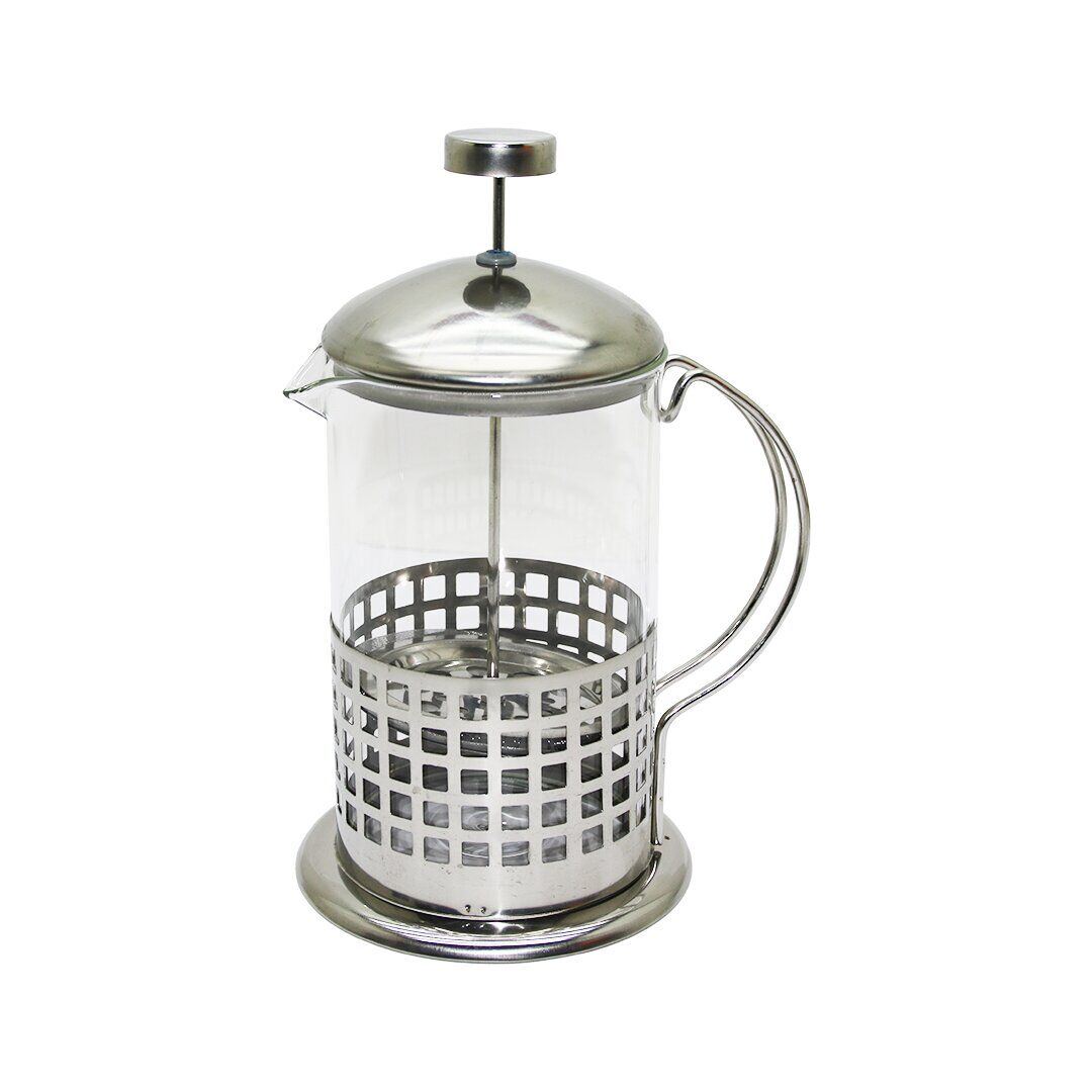 YAKUT-8639 FRENCH PRESS ( METAL KAFES & METAL KAPAK ) ( 800ML ) ( CAM ) BİTKİ SÜZGEÇİ*24