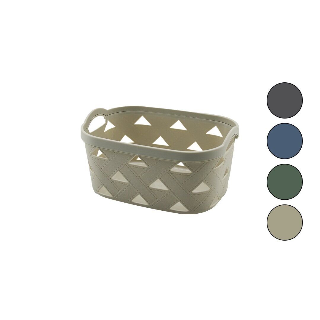 SUNPLAST SD-5003 ( NO-3 ) ( 3.8LT ) ÇOK AMAÇLI SEPET ( DERİ GÖRÜNÜM DESENLİ ) (RENKLİ PLASTİK) (ÇİFT DAHİLİ KULP)*36=K