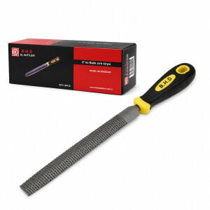 BHD-00420 ( 8'' İNC ) ( BALIK SIRTI ) AĞAÇ & METAL TÖRPÜSÜ ( METAL EĞE ) ( KAUÇUK PLASTİK SAPLI )*12X6