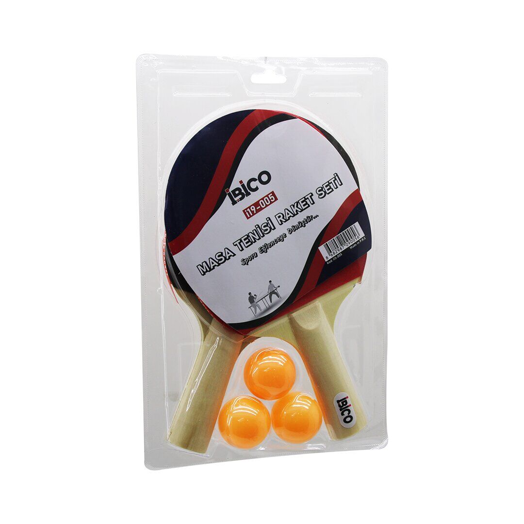 İBİCO İ19-005 ( MASA TENİSİ ) ( PİNPON ) ( RAKET ) SETİ ( 2PCS RAKET - 3PCS TOP )*80