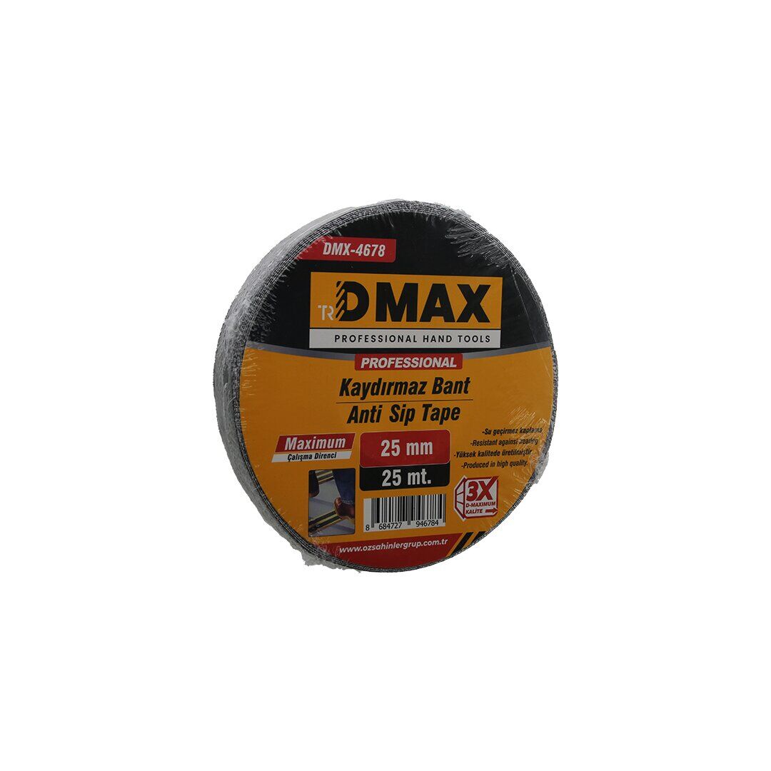 DMAX DMX-4678 ( 25MM X 25MT ) ( KAYDIRMAZ ) ( SİYAH ) BANT*48