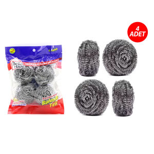 BELLA HOUSE K-7279 ( 4PCS ) ( POŞETLİ ) BULAŞIK TOP TELİ ( PASLANMAZ )*12X20