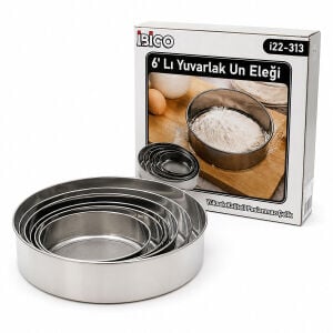 İBİCO İ22-313 RAUND STRAİNER ( 6PCS ) ( METAL ) UN ELEK SETİ ( 15-17.5-19-20.5-23.5-26.5CM )*24