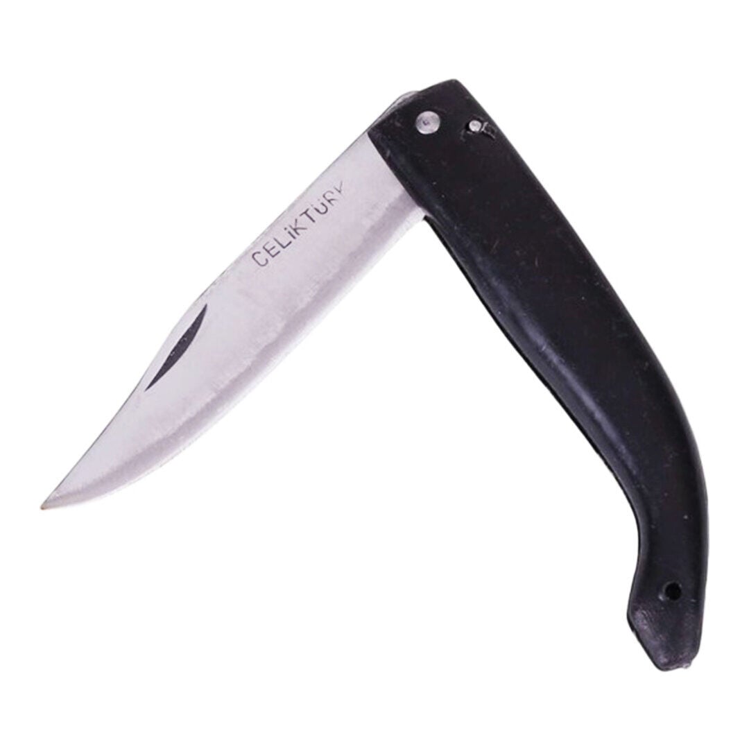 ÇELİKTÜRK ÇK-200 ( BATTAL ) ÇAKI ( DENİZLİ / YATAĞAN ÜRETİM ) ( SİYAH PLASTİK SAPLI )*10X60
