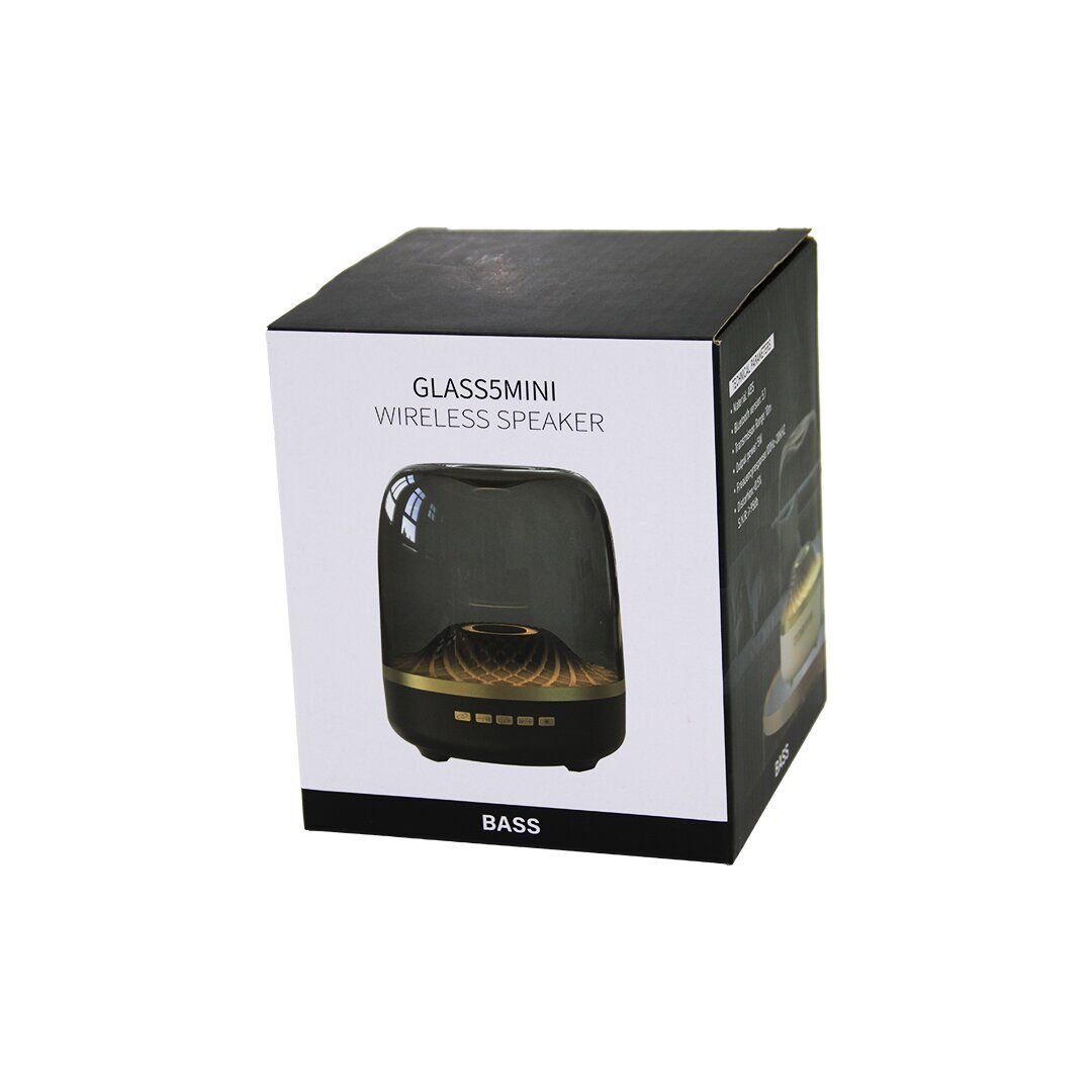GLASS 5MINI PL-4437 ( MİKA KRİSTAL FANUS MODEL ) ( WİRELESS ) ( USB ŞARJLI ) SPEAKER HOPARLÖR ( RGB IŞIKLI ) ( AUX & TF & DC5V )*60