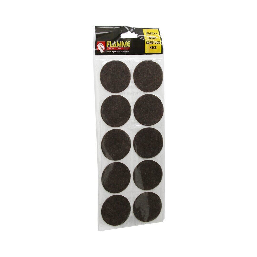 FLAMME-0077 ( 45MM ) ( YUVARLAK ) ( 10PCS ) ( ZEMİN KORUYUCU ) MOBİLYA KEÇESİ ( YAPIŞKANLI MONTAJ )*25X36