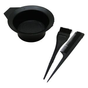 HELMAX HM-012 EGESİR WETTO MERRYS SOLİNGEN İP-123 ( 3PCS ) SAÇ BOYAMA SETİ ( TARAK & FIRÇA & KASE ) ( SİYAH PLASTİK )*10X20