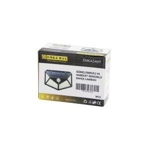 BK-100 YX-100 EMKA MAX-5469 ( 4 AÇILI ) ( SOLAR & HAREKET SENSÖRLÜ ) APLİK DUVAR LAMBASI ( DIŞ MEKAN ) ( 9.5 X 13.5CM )*100
