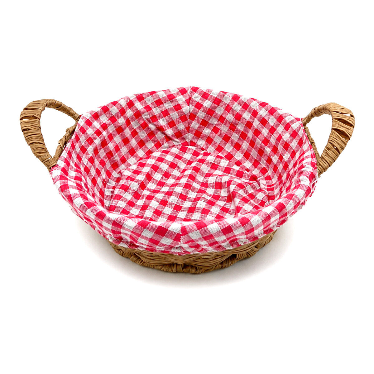 İBİCO İ22-387 ( YUVARLAK ) ( RENKLİ BEZLİ ) ( AHŞAP HASIR ) EKMEK & ÇOK AMAÇLI SEPET 28CM*36
