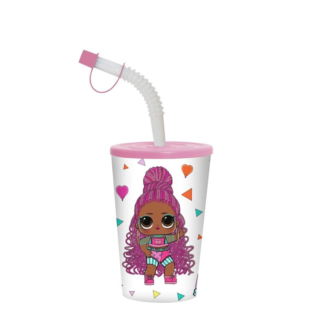 340 CC LISANSLI KÖRÜKLÜ PIPETLI PP BARDAK-LOL SPLATTERS *36