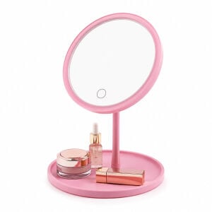 BAROTTİ DMR-9050 ( YUVARLAK  ) ( USB ŞARJLI ) ( 3 KADEME ) DOKUNMATİK LED MAKYAJ AYNASI (17.5CM&17.5CM) (360°) (RENKLİ PLS.) (TAKILIK SEPETLİ=17X17CM AYAK=15CM)*72