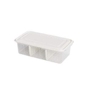 DÜNYA DP-07417-102 ( ŞEFFAF ) ŞEFFAF PLASTİK BUZDOLABI ORGANİZERİ KAPAKLI 6LT ( 3 BÖLMELİ ) ( 373X193X110MM )*24=K