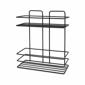 İBİCO K13-014 ( 2 KATLI & DİKDÖRTGEN ) ( SİYAH ) ( METAL ) BANYO KÖŞELİK & DUŞKABİN RAF & ŞAMPUANLIK*12=K