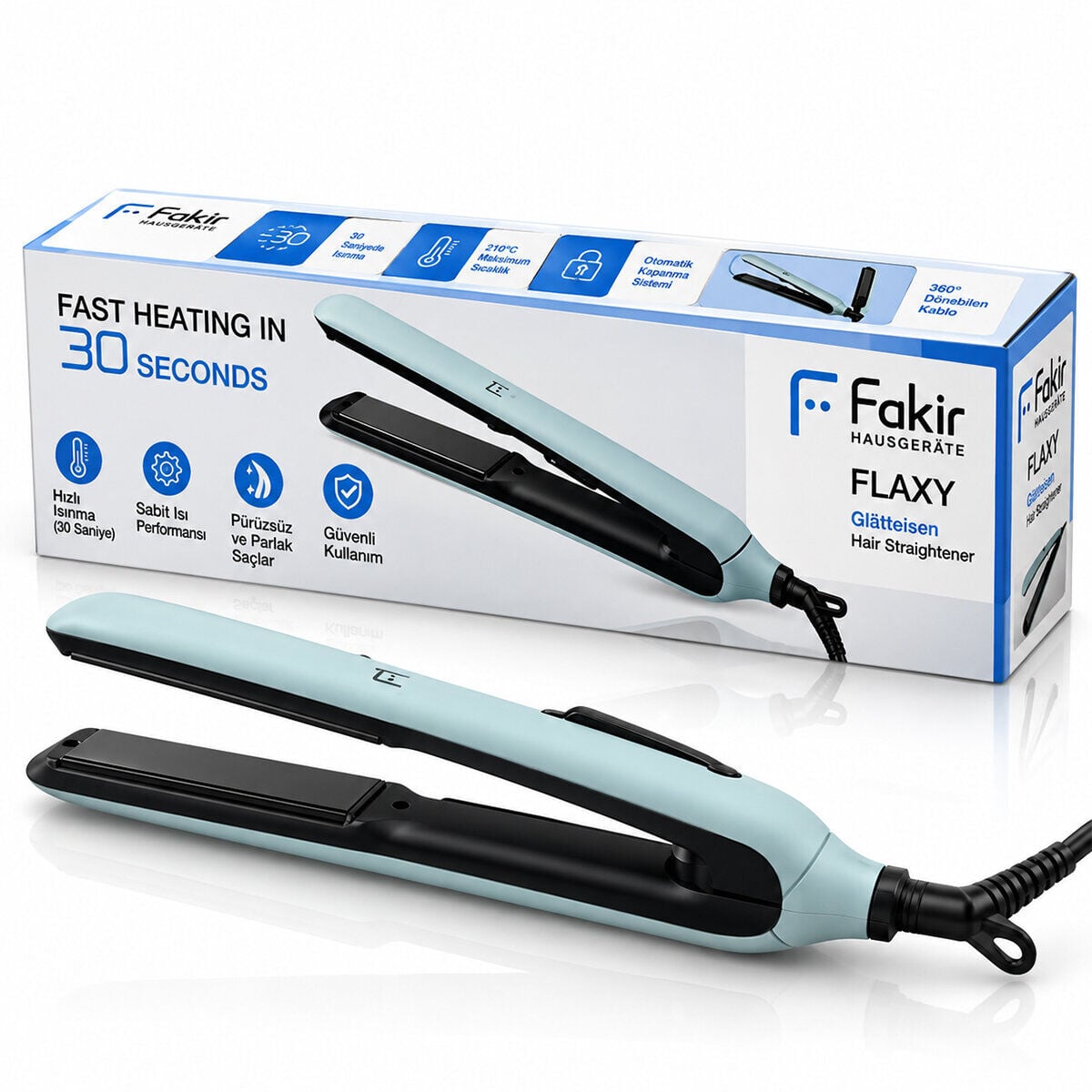 FAKİR HAUSGERATE FLAXY ( 25MM SERAMİK PLAKA ) ( HIZLI ISINMA & 360° DÖNEBİLEN KABLO ) ( MAX 210° SICAKLIK ) SAÇ DÜZLEŞTİRİCİ*24